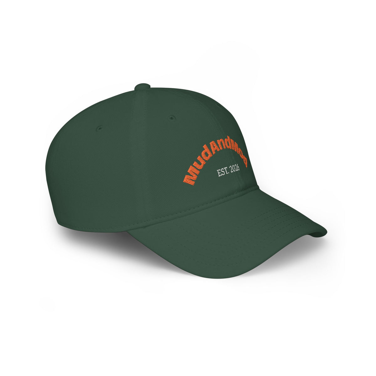 MudandMod EST. 2026 Low Profile Baseball Cap — Embroidered Black Casual Hat