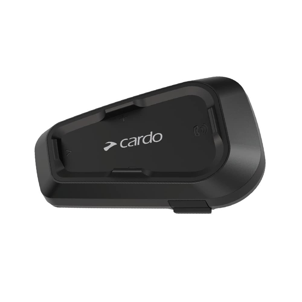 Cardo Systems Spirit Motorcycle Bluetooth Communication Headset, 2-Way Bluetooth, Thin 32mm Speakers, Waterproof, Universal Connectivity - Single Pack