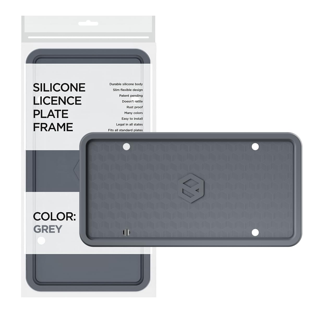 Rightcar Solutions Silicone License Plate Frame, Black (1 Pack)