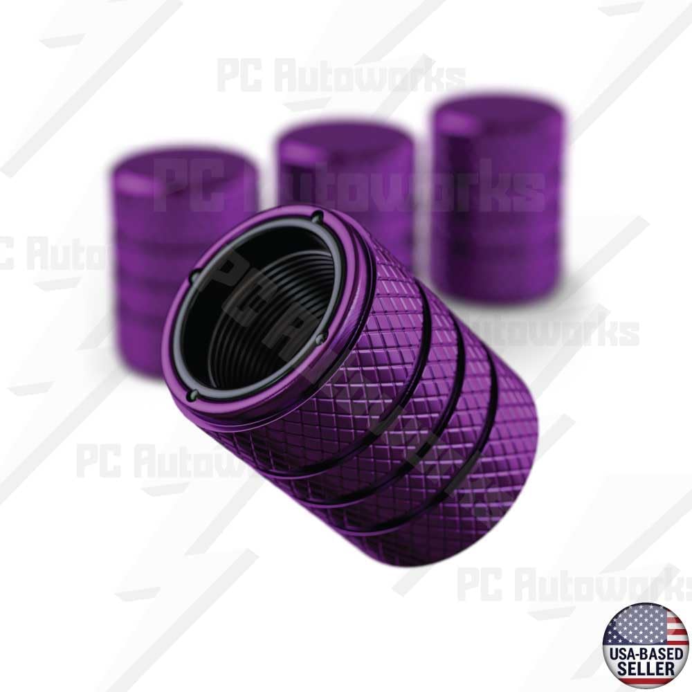 Aluminum Tire Valve Stem Caps – Anti-Rust, Premium Anodized Aluminum, Corrosion-Resistant, Easy Install, Universal Fit for Car, Truck, Bike, SUV – 1 Pack/Set of 4 (Plum Purple)
