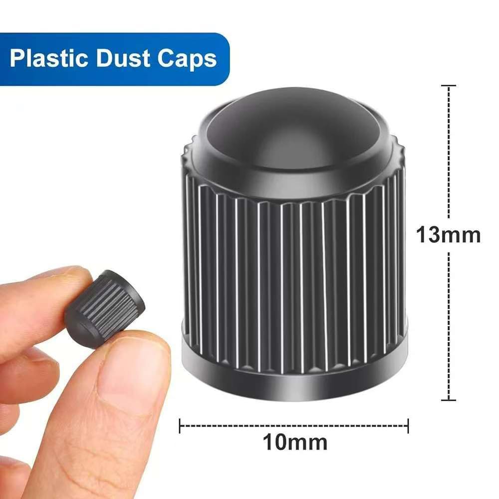 Tire Valve Stem Caps The Upgraded Version has a Sealing Ring for Car, Motorbike, Trucks, Bike, Bicycle （Black） (24)