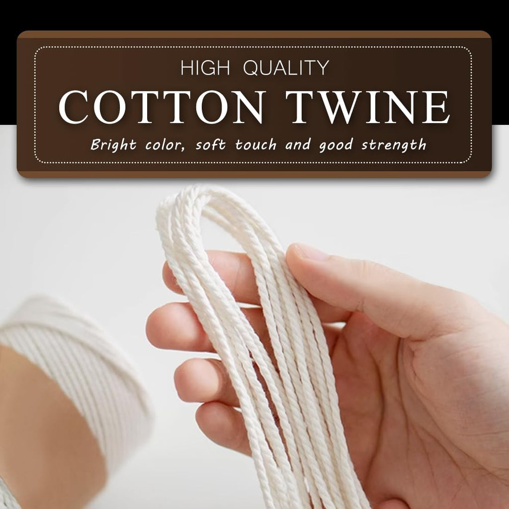 SMART&CASUAL 600 Feet 2mm Cotton Butcher Twine String Soft Food Safe for Cooking Craft Baker Kitchen Meat Turkey Sausage Roasting Gift Wrapping Gardening Crocheting Knitting