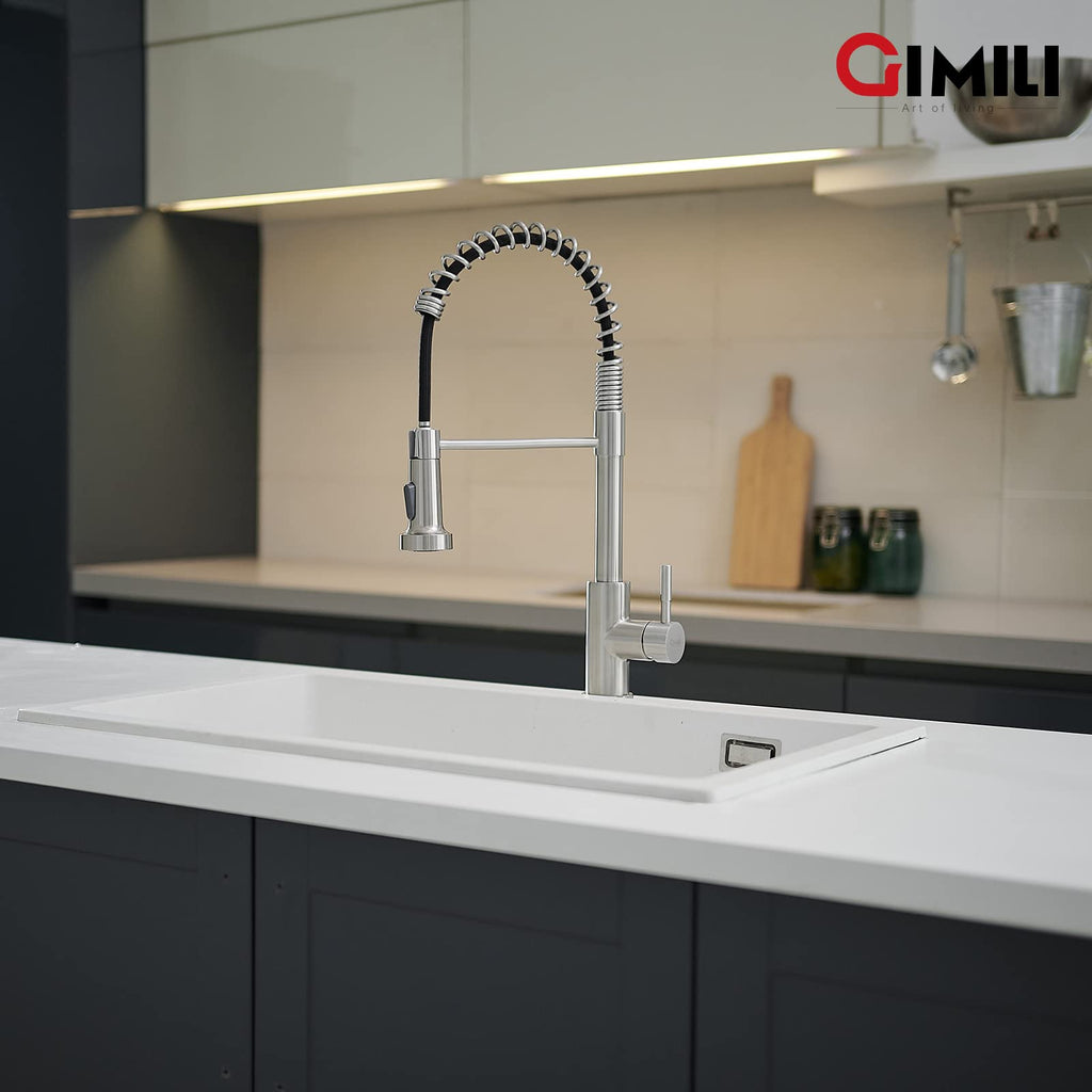 GIMILI Black Kitchen Faucet with Pull Down Sprayer