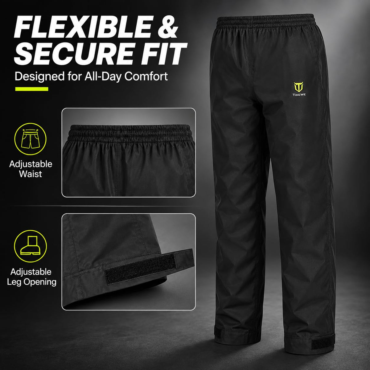 TIDEWE Rain Suit for Men, Waterproof Lightweight 2-Piece Rain Gear