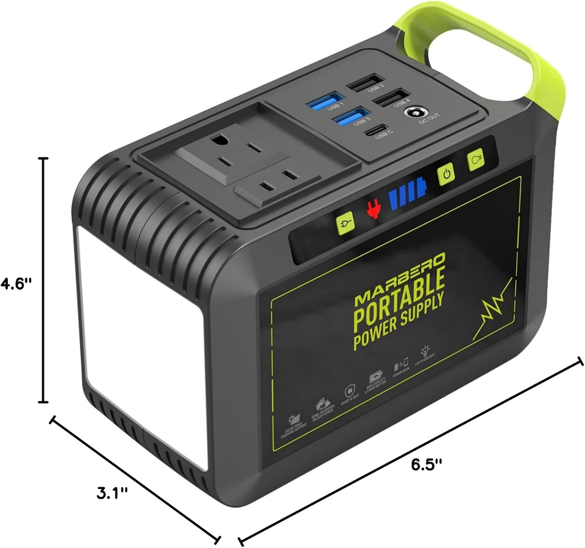 MARBERO Portable Power Station 88Wh, 120W Surge, Solar Generator 24,000mAh