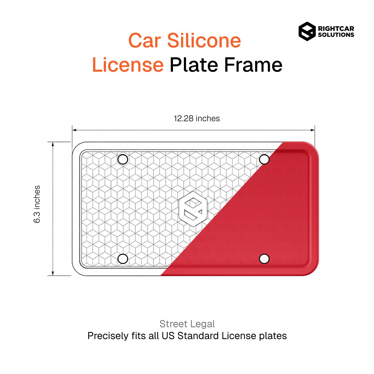 Rightcar Solutions Silicone License Plate Frame, Black (1 Pack)