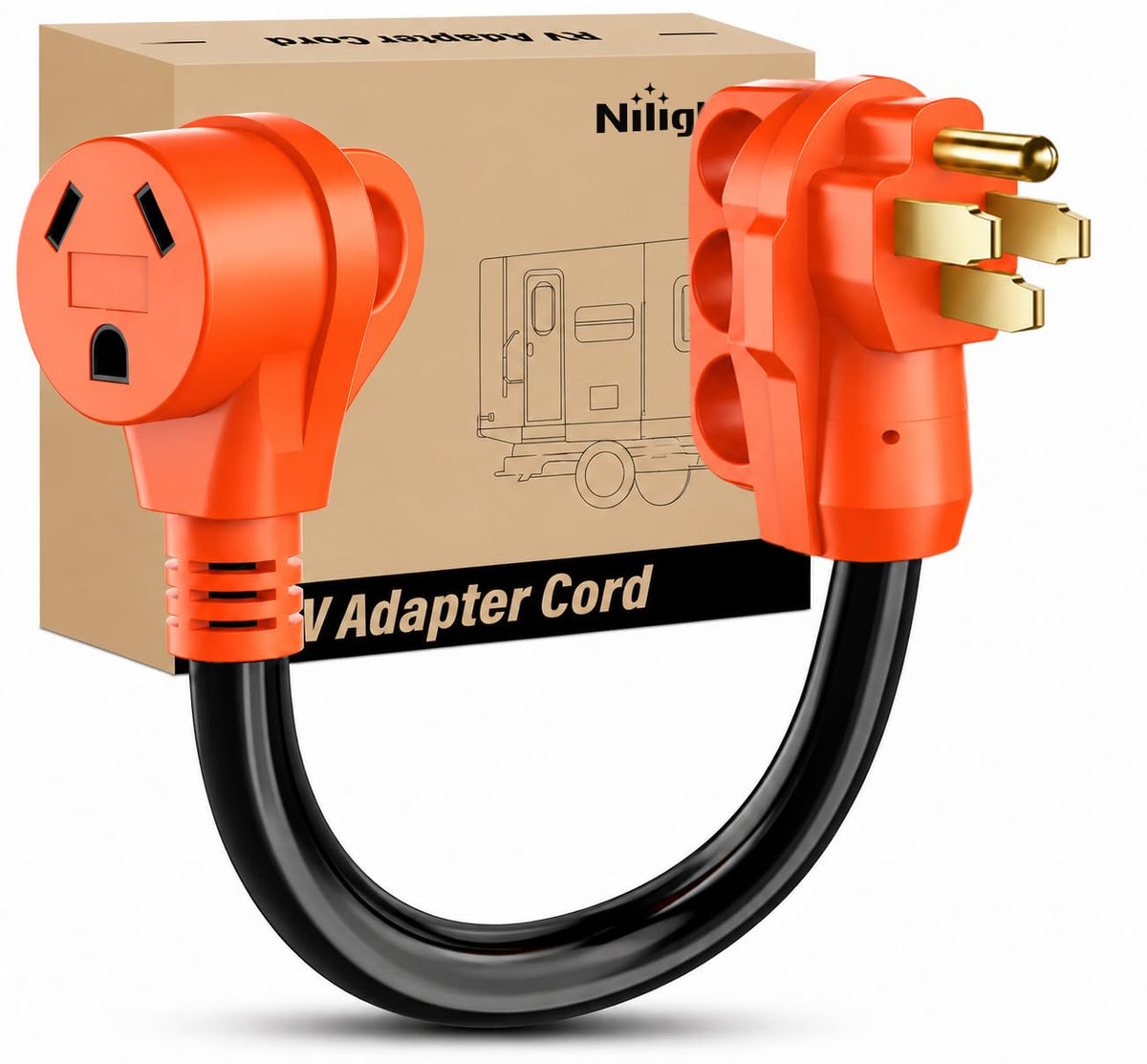 Nilight 30 Amp to 30 Amp RV Generator Adapter Cord L14-30P TT-30R