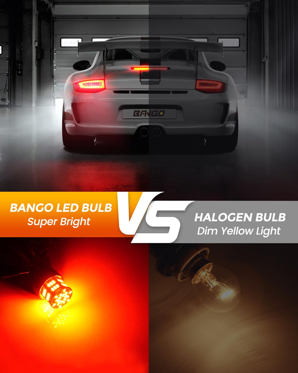 BANGO 1157 LED Bulb Red Brake Tail Light, 2057 2357 7528 BAY15D Super Bright for Car Tail Brake Parking Lights, 4 Pack
