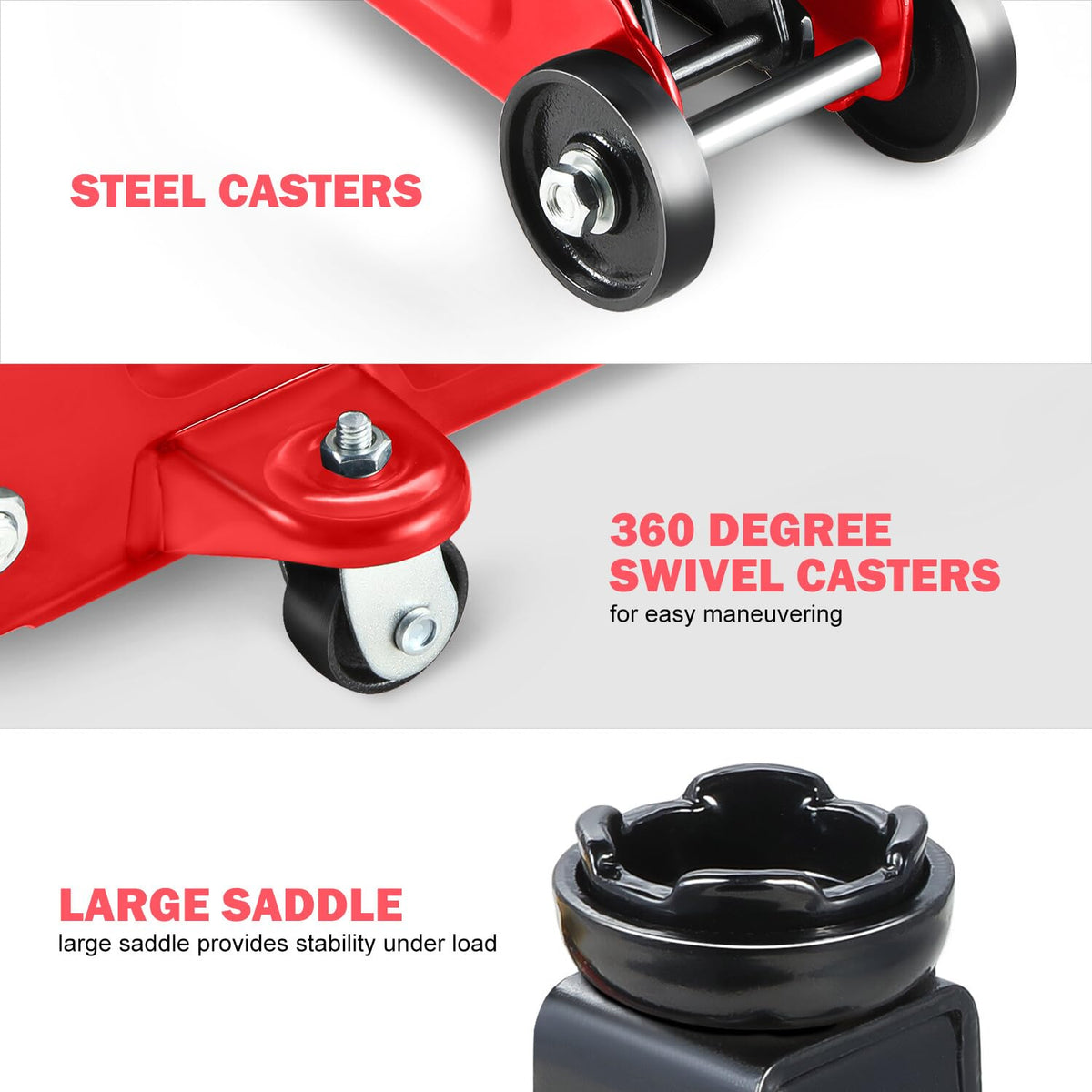 DNA Motoring TOOLS-00234 Low Profile Hydraulic Trolley Service/Floor Jack, 2 Ton (4000 lbs) Capacity, Lifting Range 5.1"-13", Black
