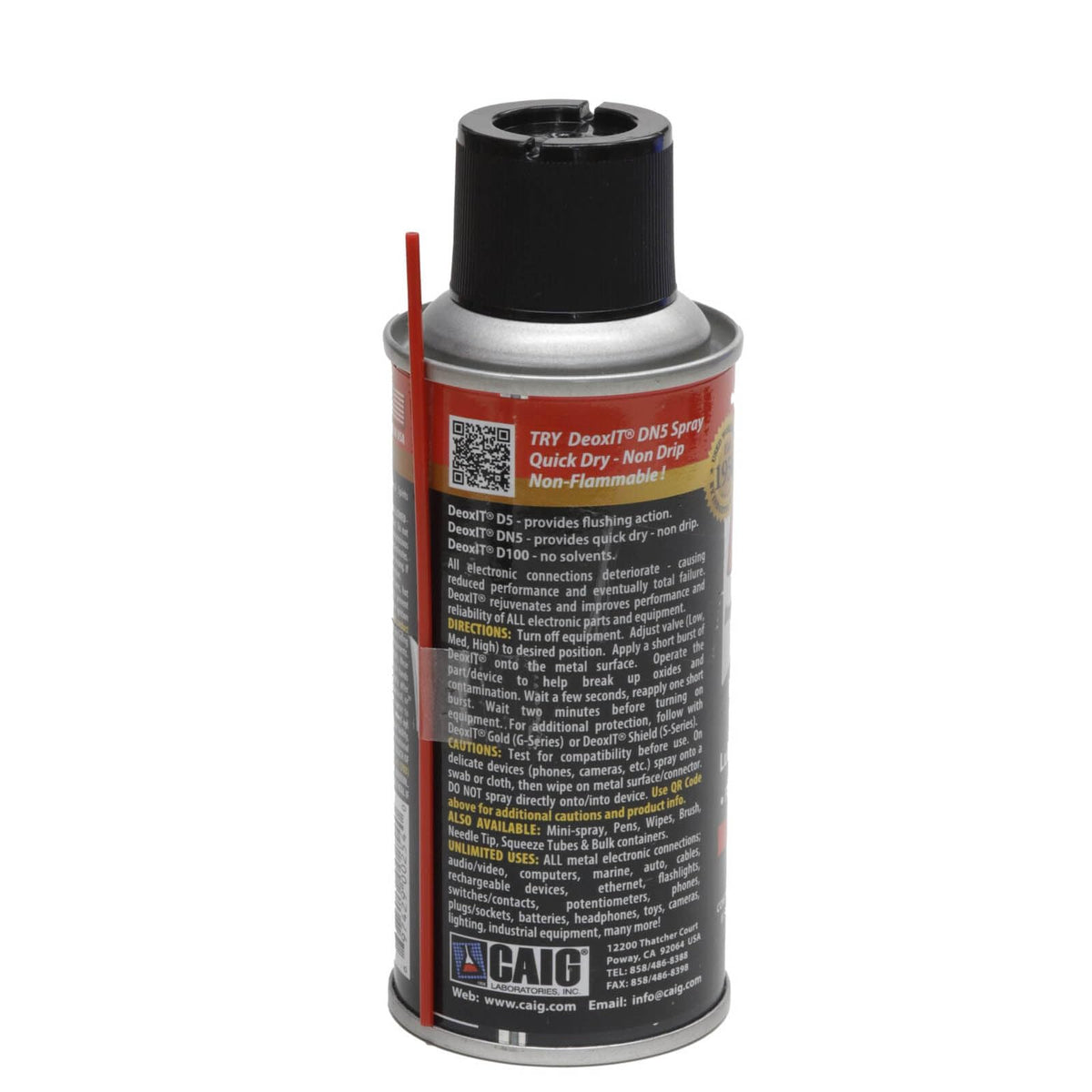 Hosa CAIG Laboratories D5S-6 CAIG DeoxIT Contact Cleaner, 5 Spray, 5 Oz
