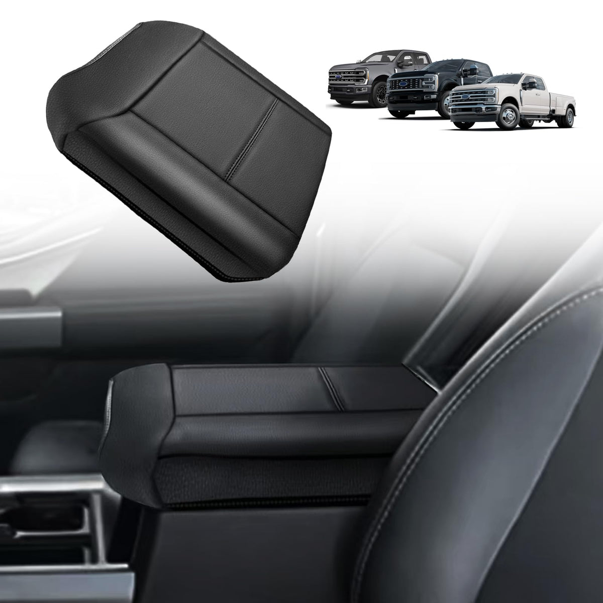 Muslogy Armrest Cover for Silverado/Sierra 2019-2026, Regular Thick, Bench