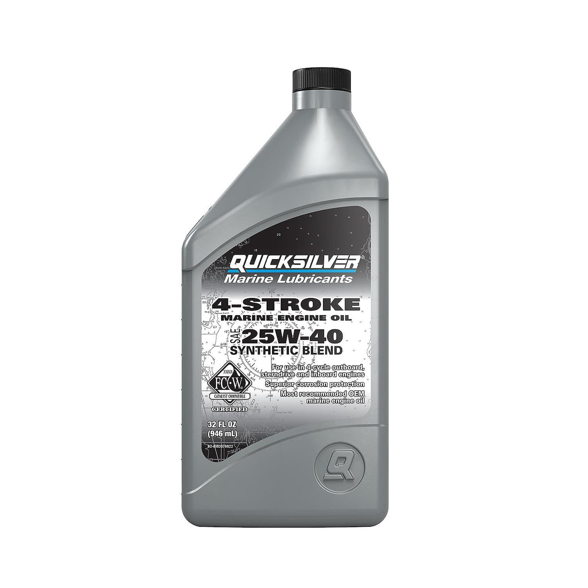 Quicksilver 25W-40 4-Stroke Marine Engine Oil for Outboards, 1 Gallon