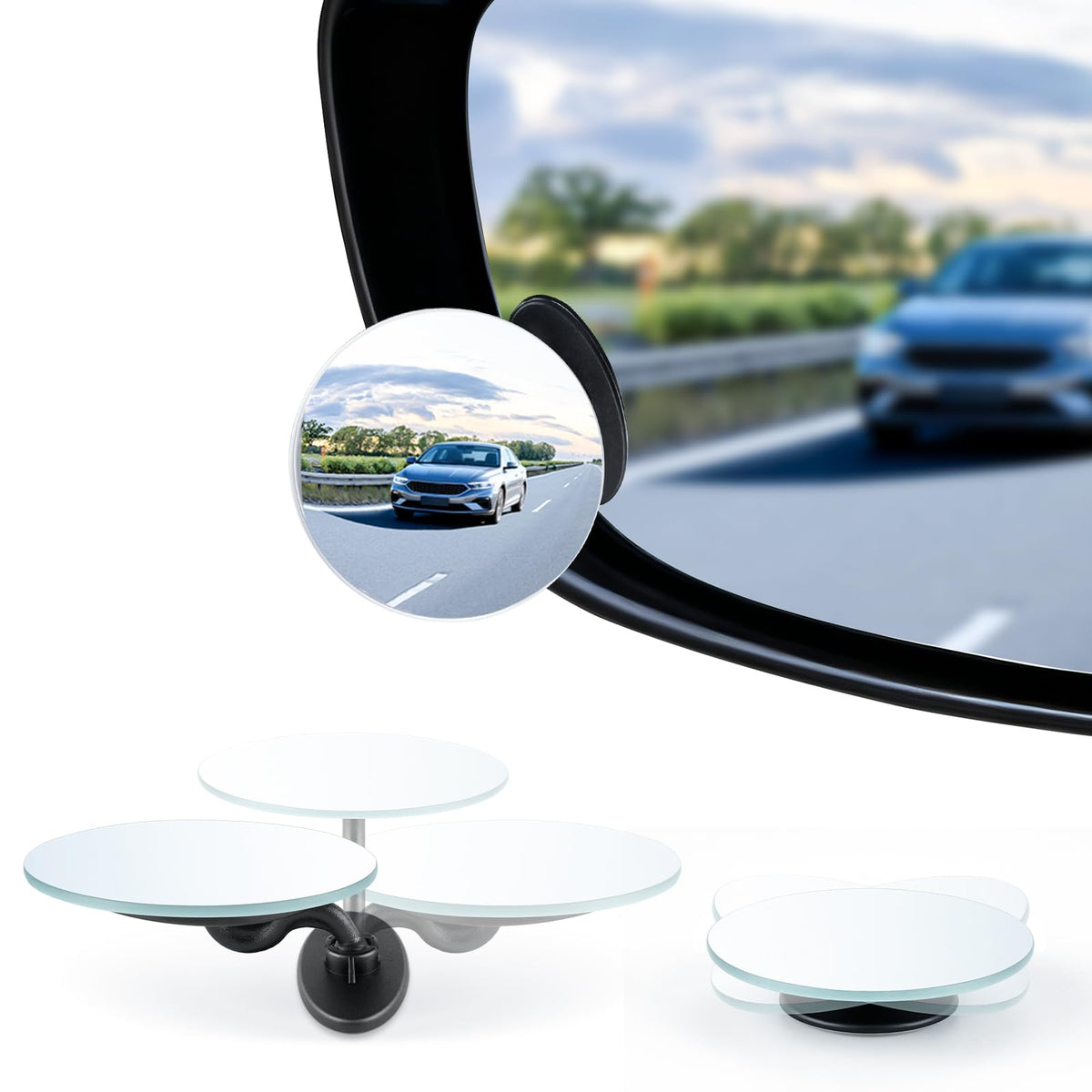 LivTee Blind Spot Car Mirror, HD Glass Frameless Convex Side Mirror Blindspot, Wide Angle Rear View Mirrors for SUVs, Trucks and RVs - Car Accessories