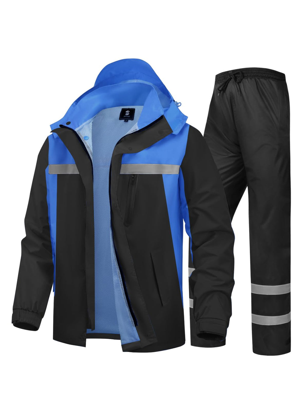 Men's Rain Suit High Visibility Reflective Work Rain Jacket Pants for All Sport Farm Fishing Motorcycle