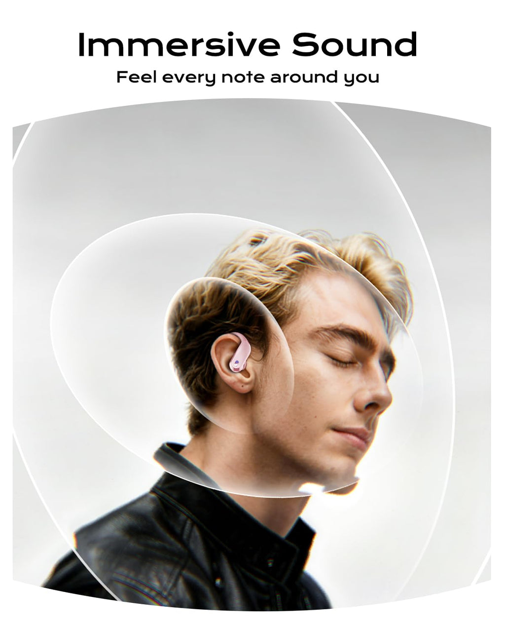 Sports Wireless Earbuds with EarHooks Bluetooth Headphones with ENC Mic