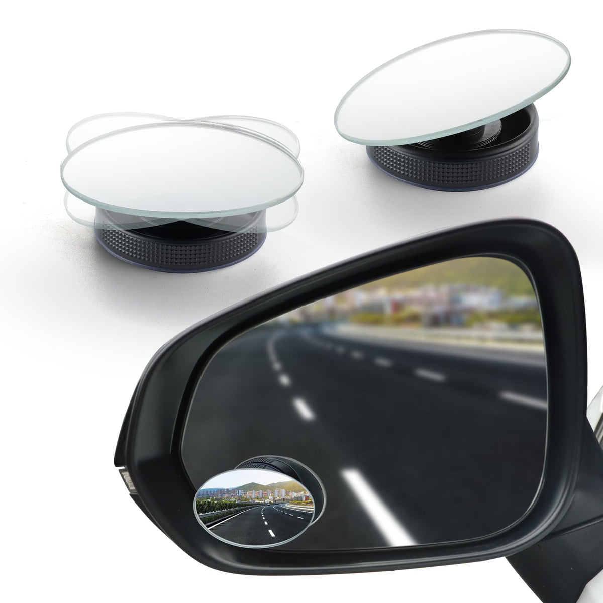 LivTee Blind Spot Car Mirror, HD Glass Frameless Convex Side Mirror Blindspot, Wide Angle Rear View Mirrors for SUVs, Trucks and RVs - Car Accessories