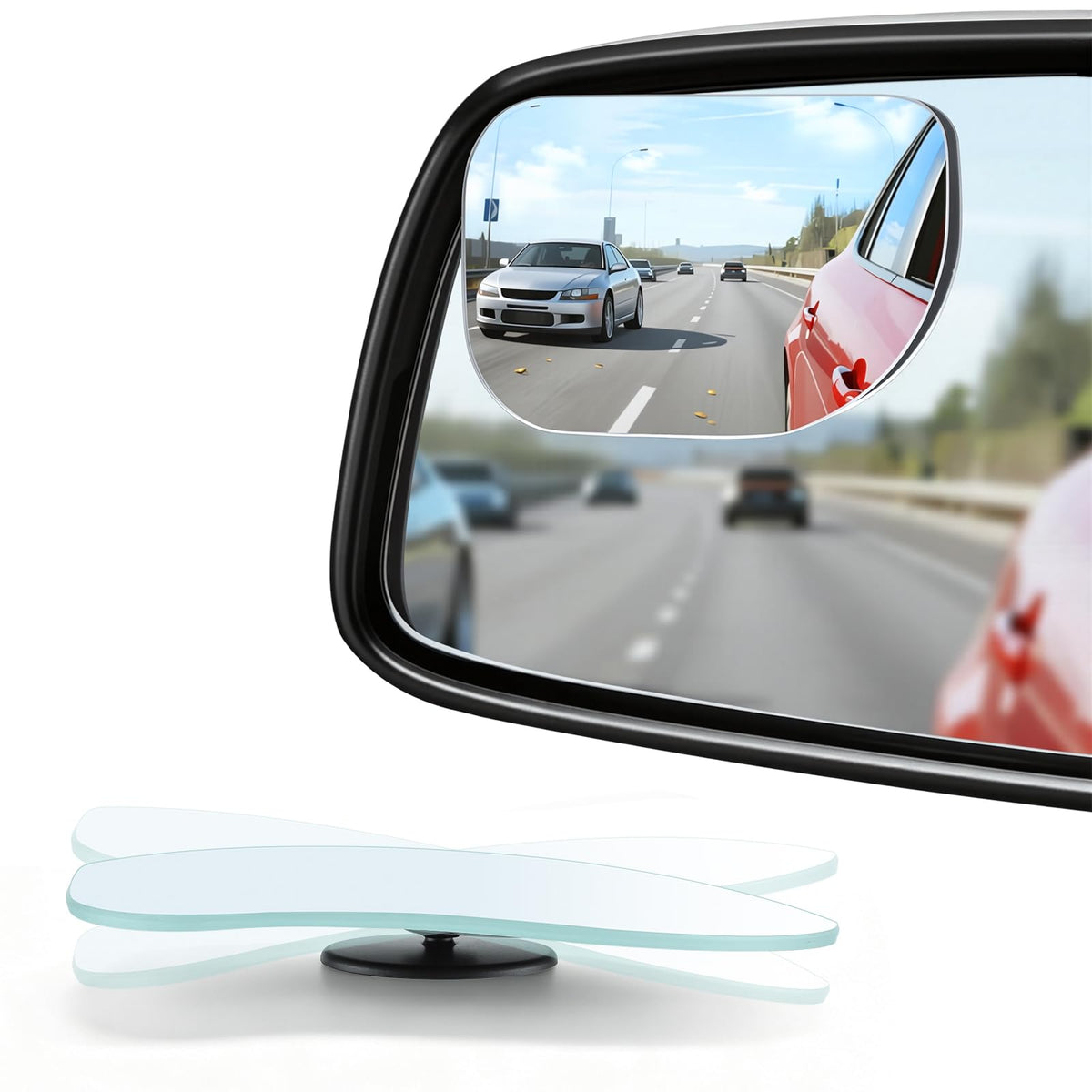 LivTee Blind Spot Car Mirror, HD Glass Frameless Convex Side Mirror Blindspot, Wide Angle Rear View Mirrors for SUVs, Trucks and RVs - Car Accessories