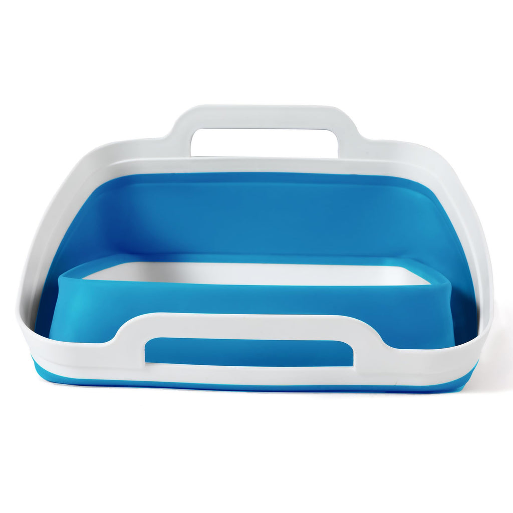 FOSJGO Collapsible Dish Basin with Drain Plug, Foldable Sink, 2.4 Gal (9L)