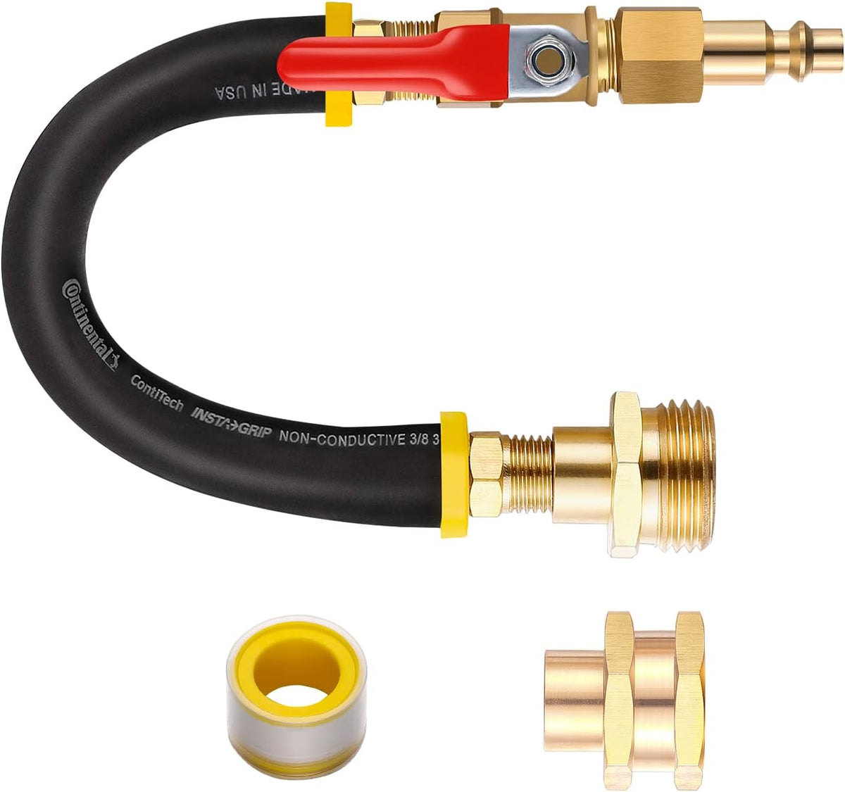 RV Winterizing kit & Sprinkler Blowout Adapter with shut off valve Air compressor Quick-Connect plug garden hose Water Blow Out Fitting for Winterize Sprinkler Systems, Camper,Motorhome