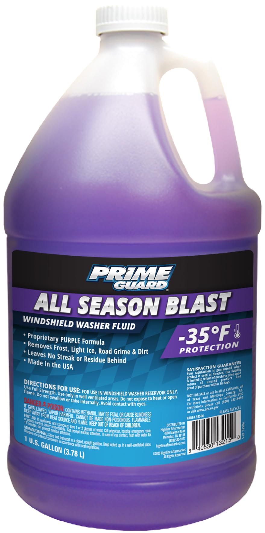 Prime Guard +32°F Power Blast Blue Windshield Washer Fluid | 1 Gallon