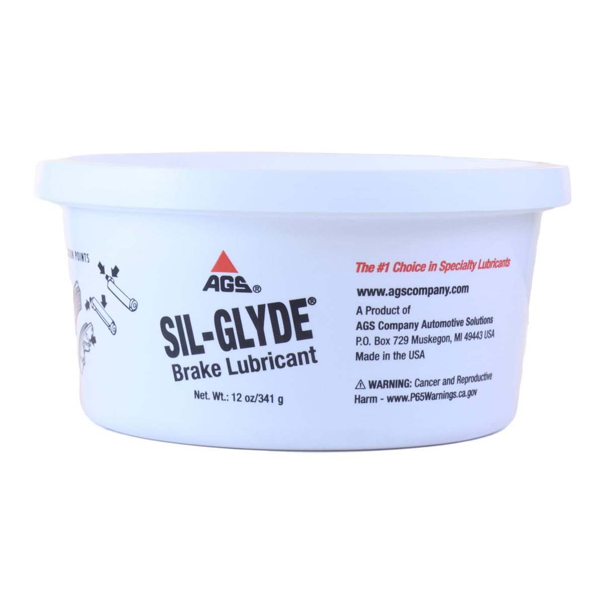 AGS SIL-Glyde 4 oz Tube Silicone Based Brake Assembly Lubricant for Eliminating Disc Brake Squeal - Moisture Proof, Heat Resistant, Rust and Corrosion Protector