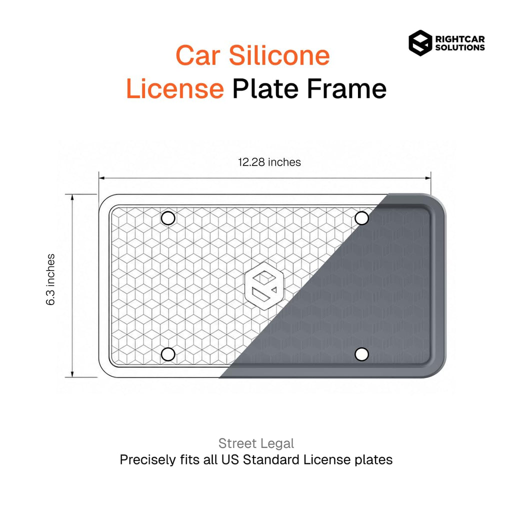 Rightcar Solutions Silicone License Plate Frame, Black (1 Pack)