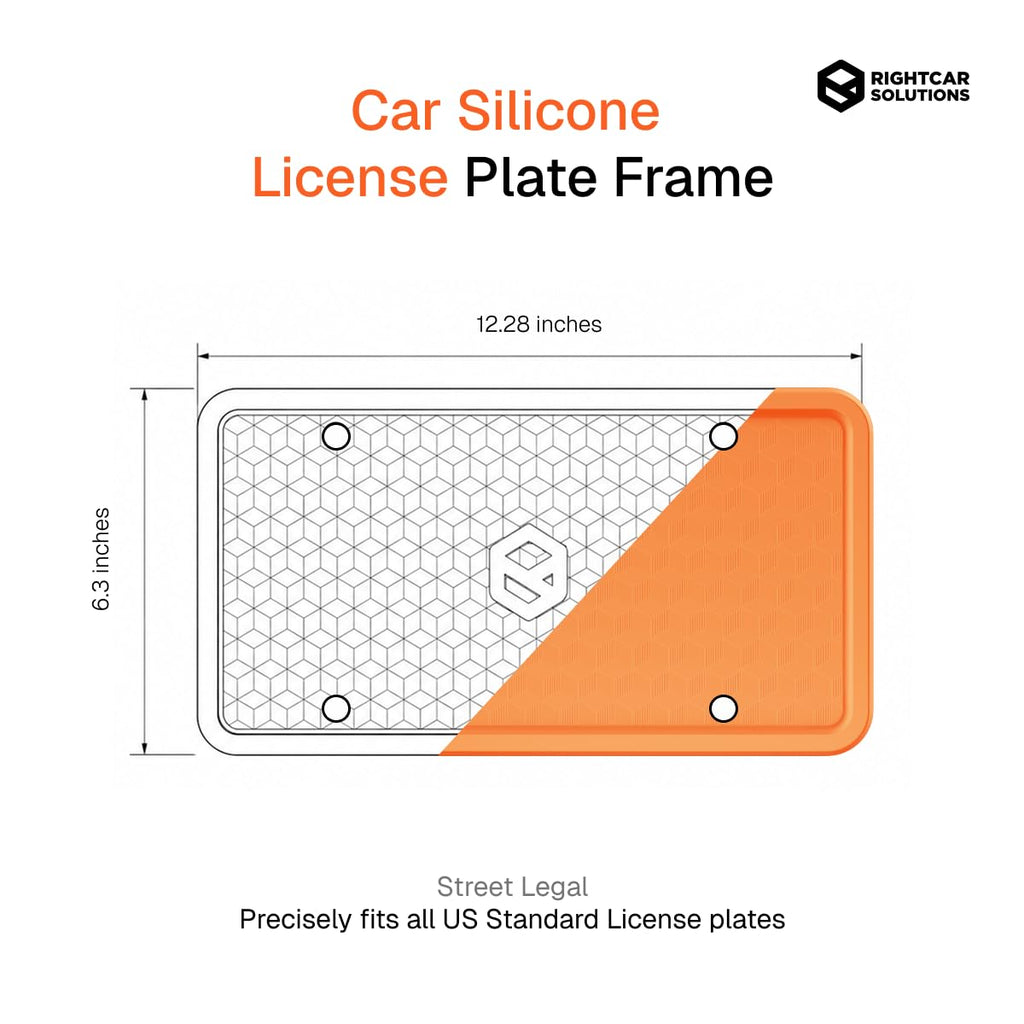 Rightcar Solutions Silicone License Plate Frame, Black (1 Pack)