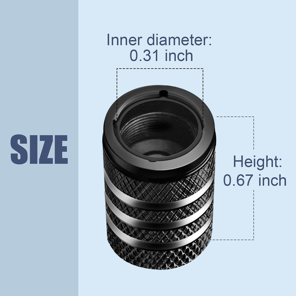 DECURCAR Tire Valve Stem Caps 5 Pack American Flag - Black