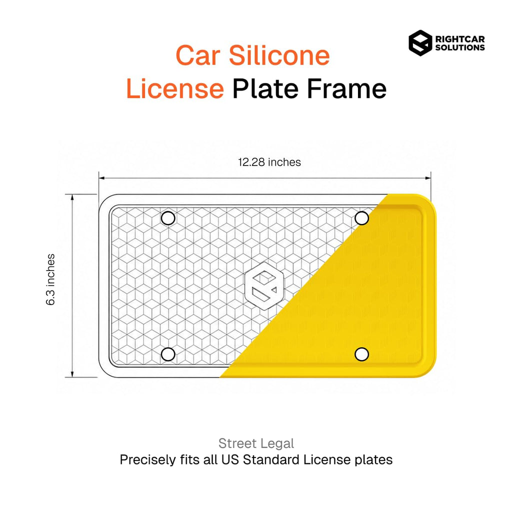 Rightcar Solutions Silicone License Plate Frame, Black (1 Pack)