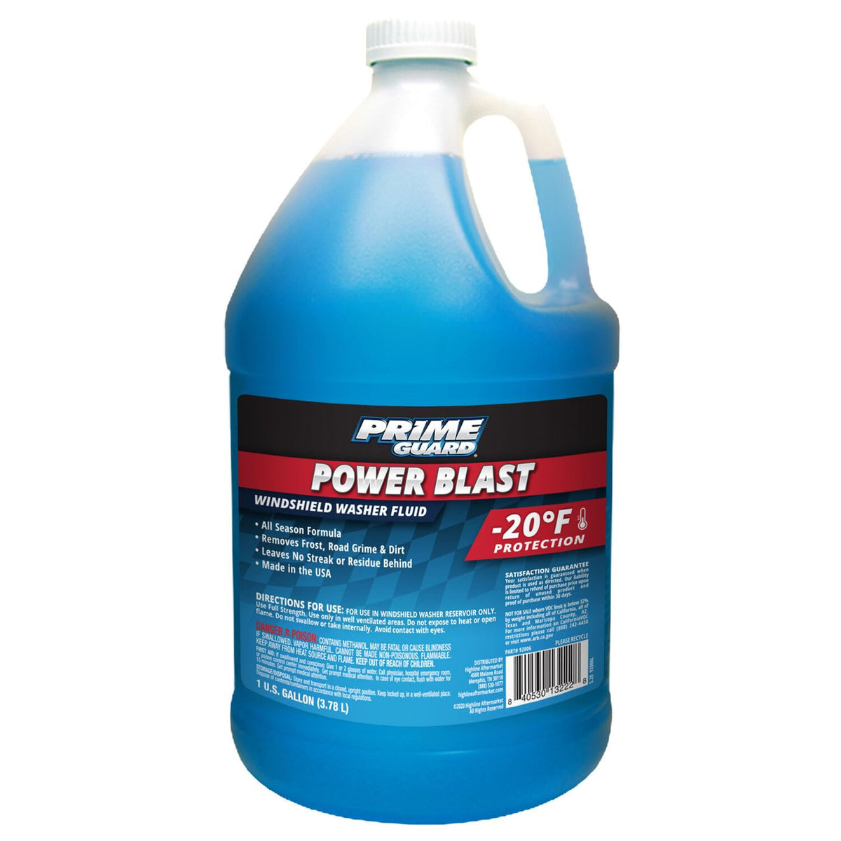 Prime Guard +32°F Power Blast Blue Windshield Washer Fluid | 1 Gallon
