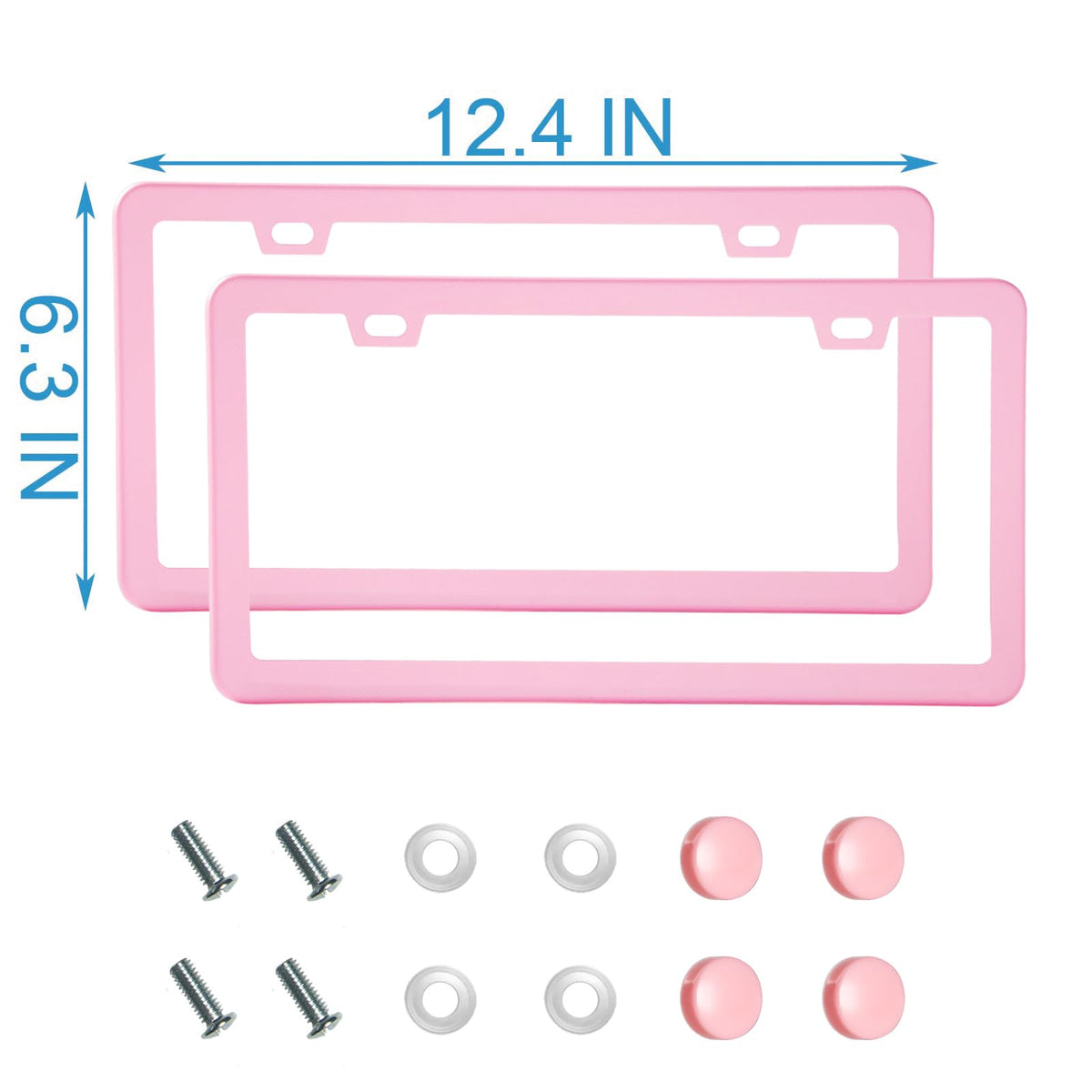 2PCS Premium Matte Black License Plate Frames, Solid Rust-Proof Aluminum Holder with 2 Holes, Universal Car Frame for Women and Man, Including Screws, by Lengnoyp.