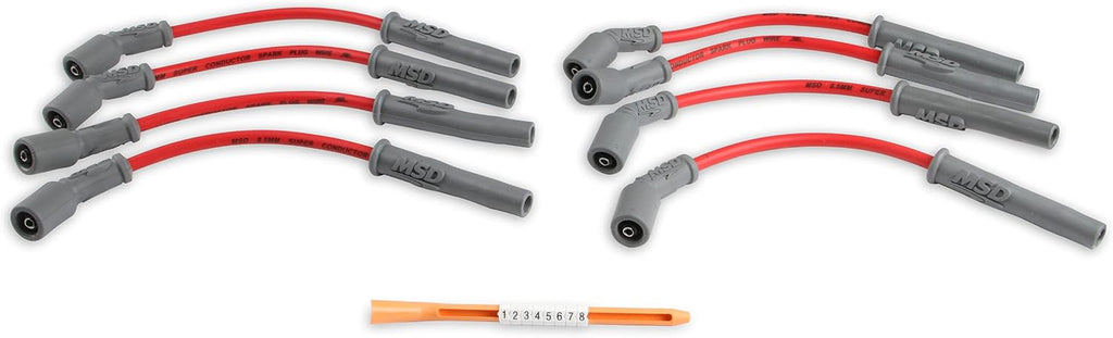 MSD 32829 Super Conductor Spark Plug Wire Set, Red