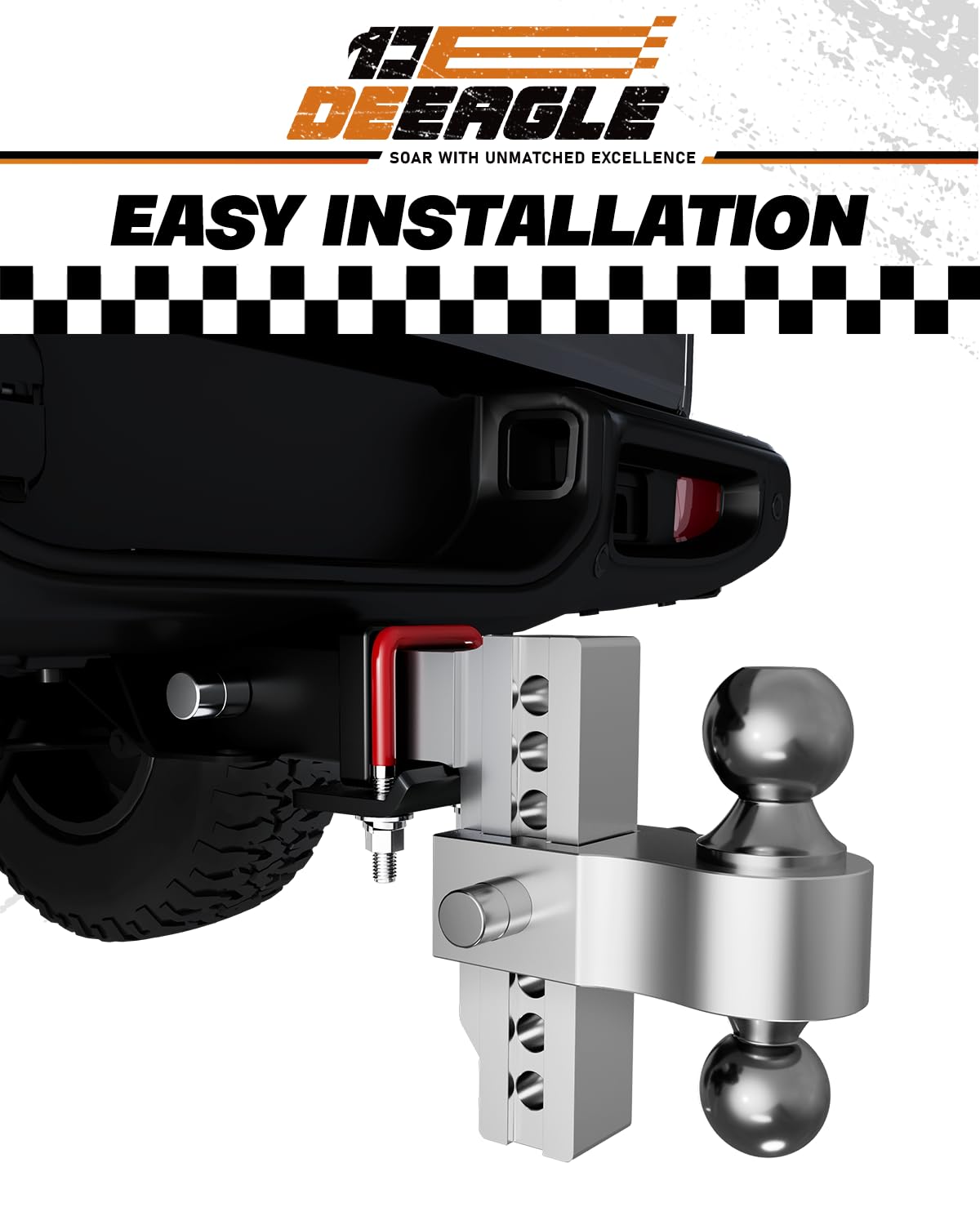 DEEAGLE Hitch Tightener Anti Rattle Stabilizer for 1.25" to 2" Hitch