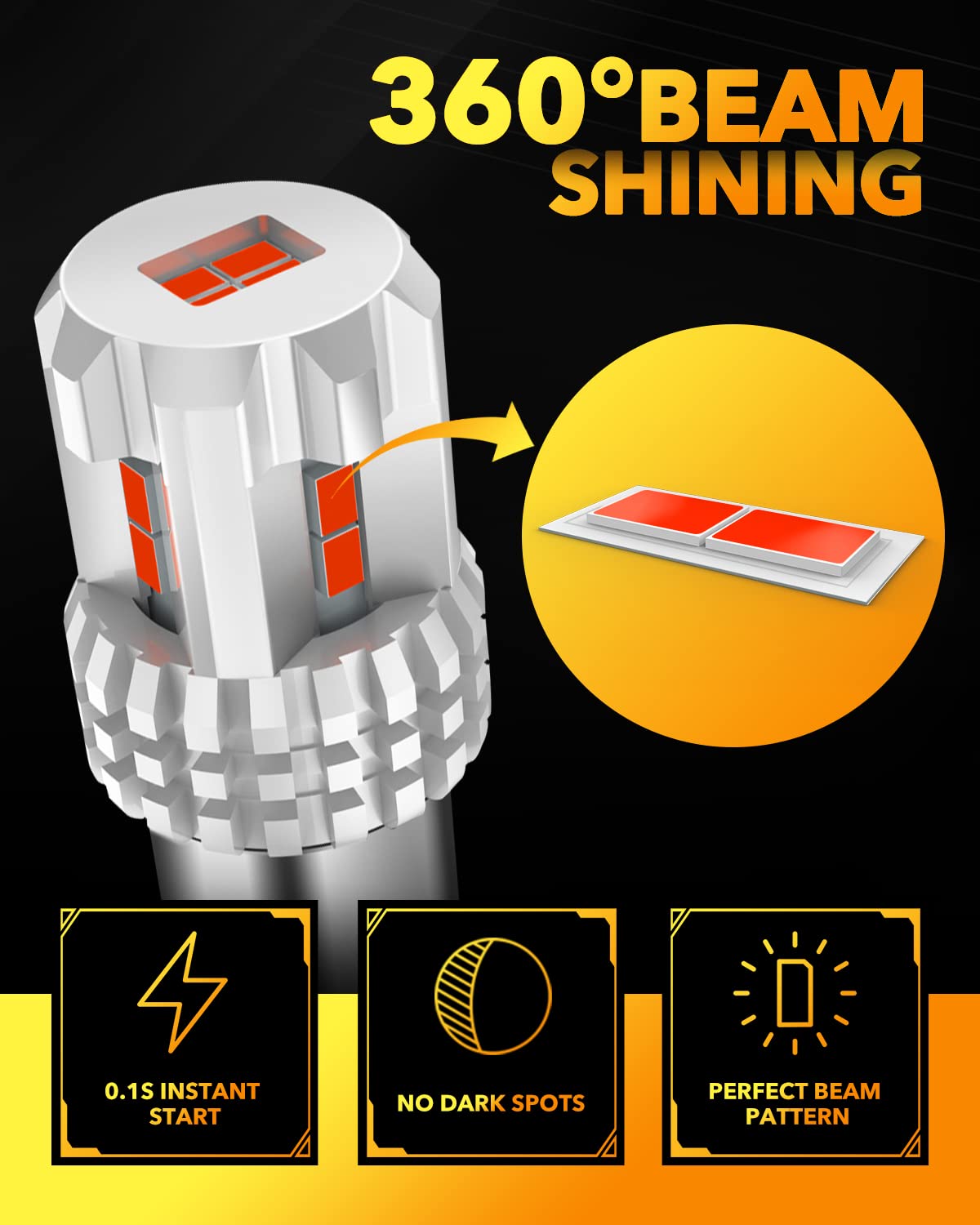 OXILAM 194 LED Bulb for License Plate Bulb Super Bright, 168 T10 W5W 2825 LED Bulb for Dome Door Map Courtesy Trunk Cargo Dash LED Interior Light Bulb, Pack of 2