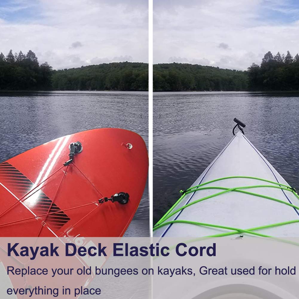 1/8" x 25' Bungee Shock Cord - Elastic Nylon Cords Kayak Stretch String Rope & Tie Down Trailer Strap, Marine Grade