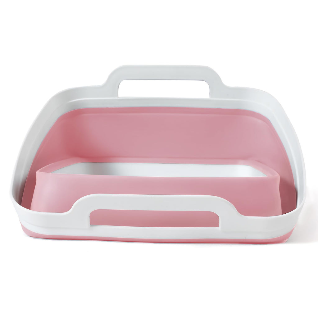 FOSJGO Collapsible Dish Basin with Drain Plug, Foldable Sink, 2.4 Gal (9L)