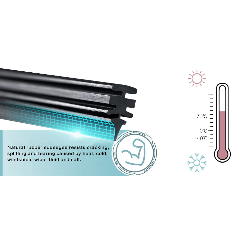 MOTIUM Windshield Wiper Blades 22"+22", All-Season, Set of 2