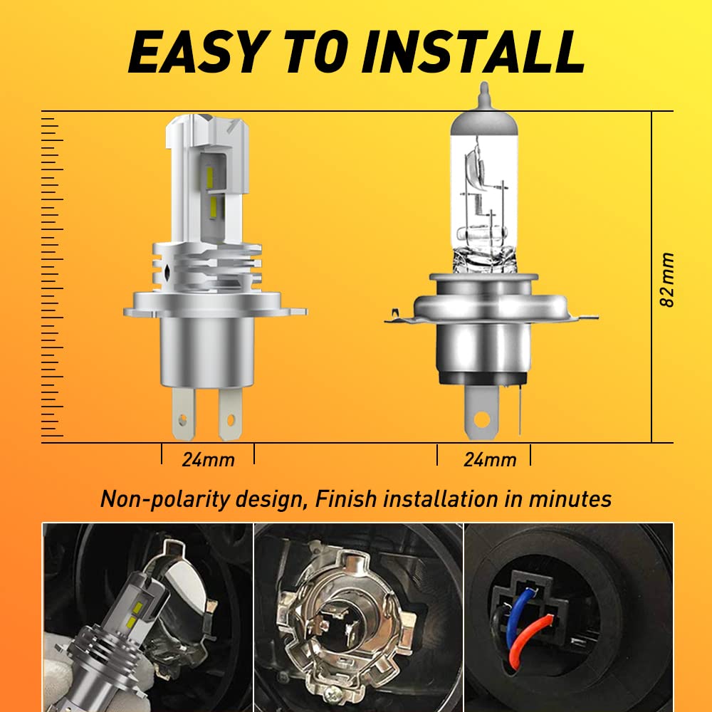 OXILAM H11 H8 H9 LED Bulb, 900% Ultra-Brightness, 5 Min Quick Install, 70000 Hours Lifespan, No Flicker, Plug and Play, Pack of 2