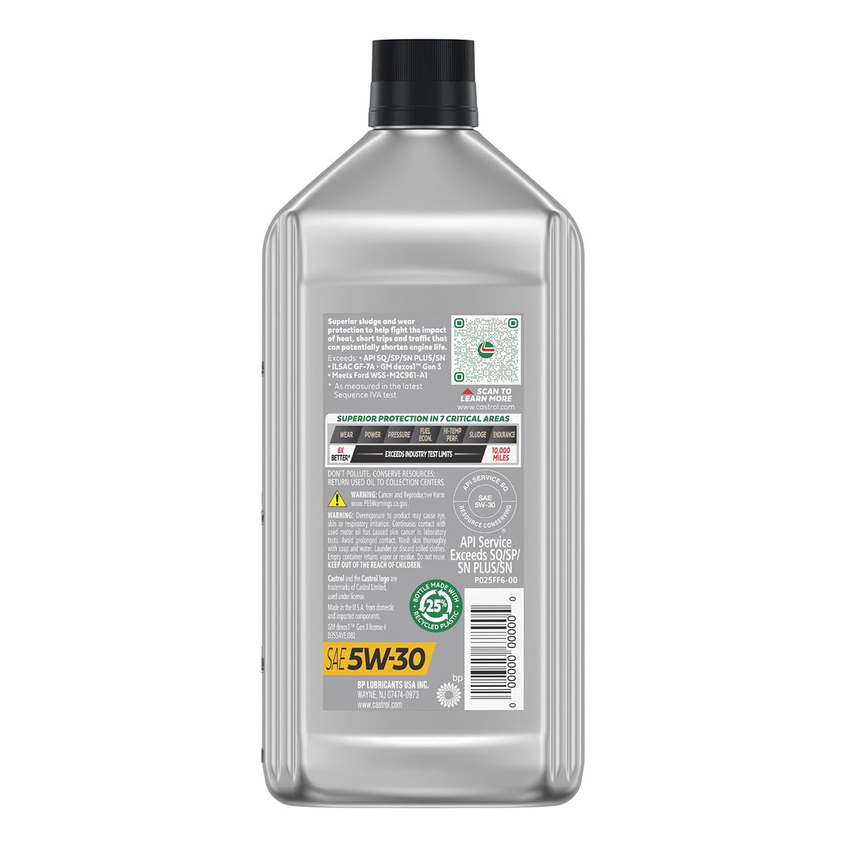 Castrol GTX Full Synthetic 5W-30 Motor Oil, 5 Quarts