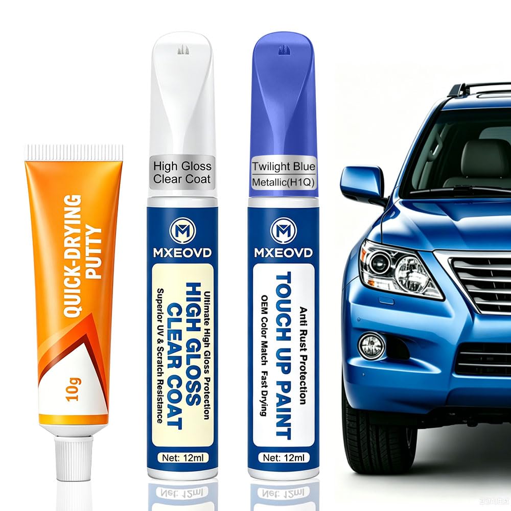 Silver Ice Metallic (GAN/WA636R/17) Touch Up Paint Compatible with Chevrolet, All in One Car Scratch Repair Kit with Primer Putty & Clear Coat, Complete Sanding Tools Set for Scratches Chips Nicks