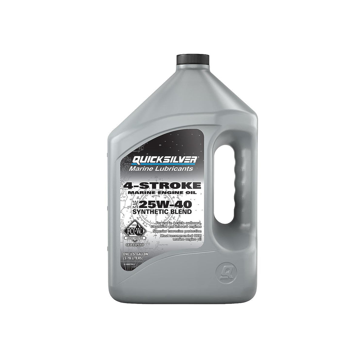 Quicksilver 25W-40 4-Stroke Marine Engine Oil for Outboards, 1 Gallon