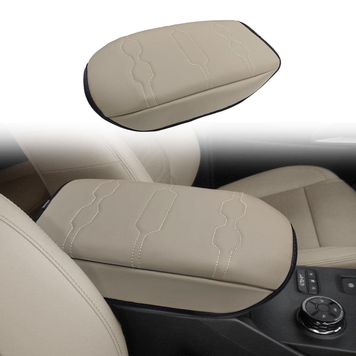 Muslogy Armrest Cover for Silverado/Sierra 2019-2026, Regular Thick, Bench
