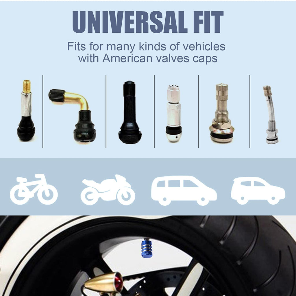 DECURCAR Tire Valve Stem Caps 5 Pack American Flag - Black