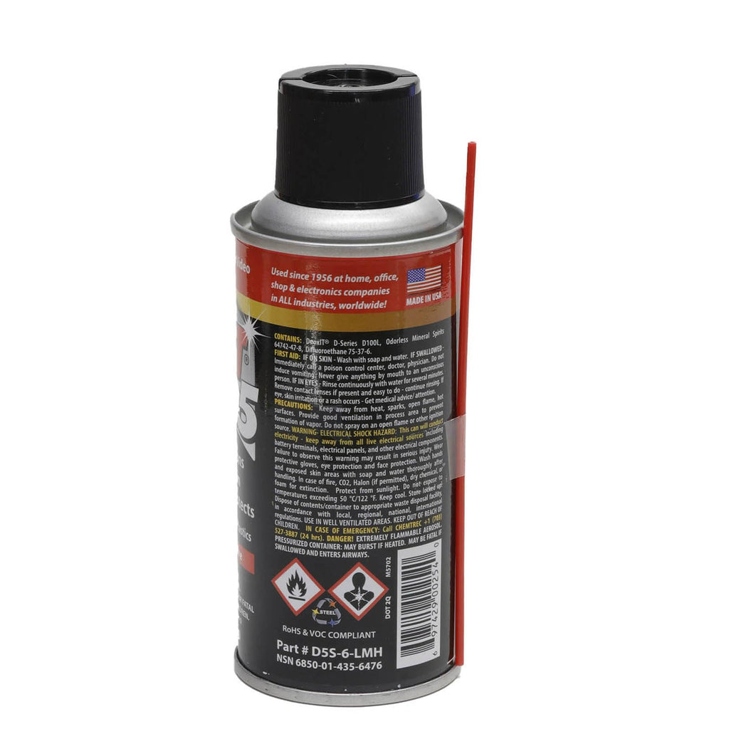 Hosa CAIG Laboratories D5S-6 CAIG DeoxIT Contact Cleaner, 5 Spray, 5 Oz
