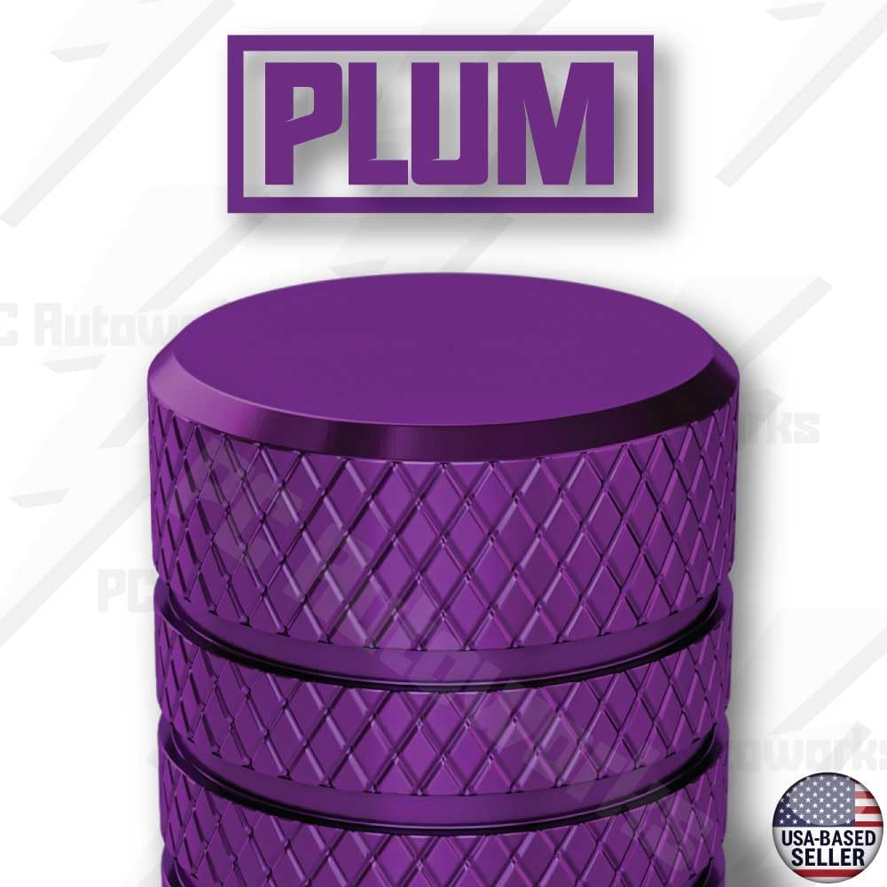 Aluminum Tire Valve Stem Caps – Anti-Rust, Premium Anodized Aluminum, Corrosion-Resistant, Easy Install, Universal Fit for Car, Truck, Bike, SUV – 1 Pack/Set of 4 (Plum Purple)