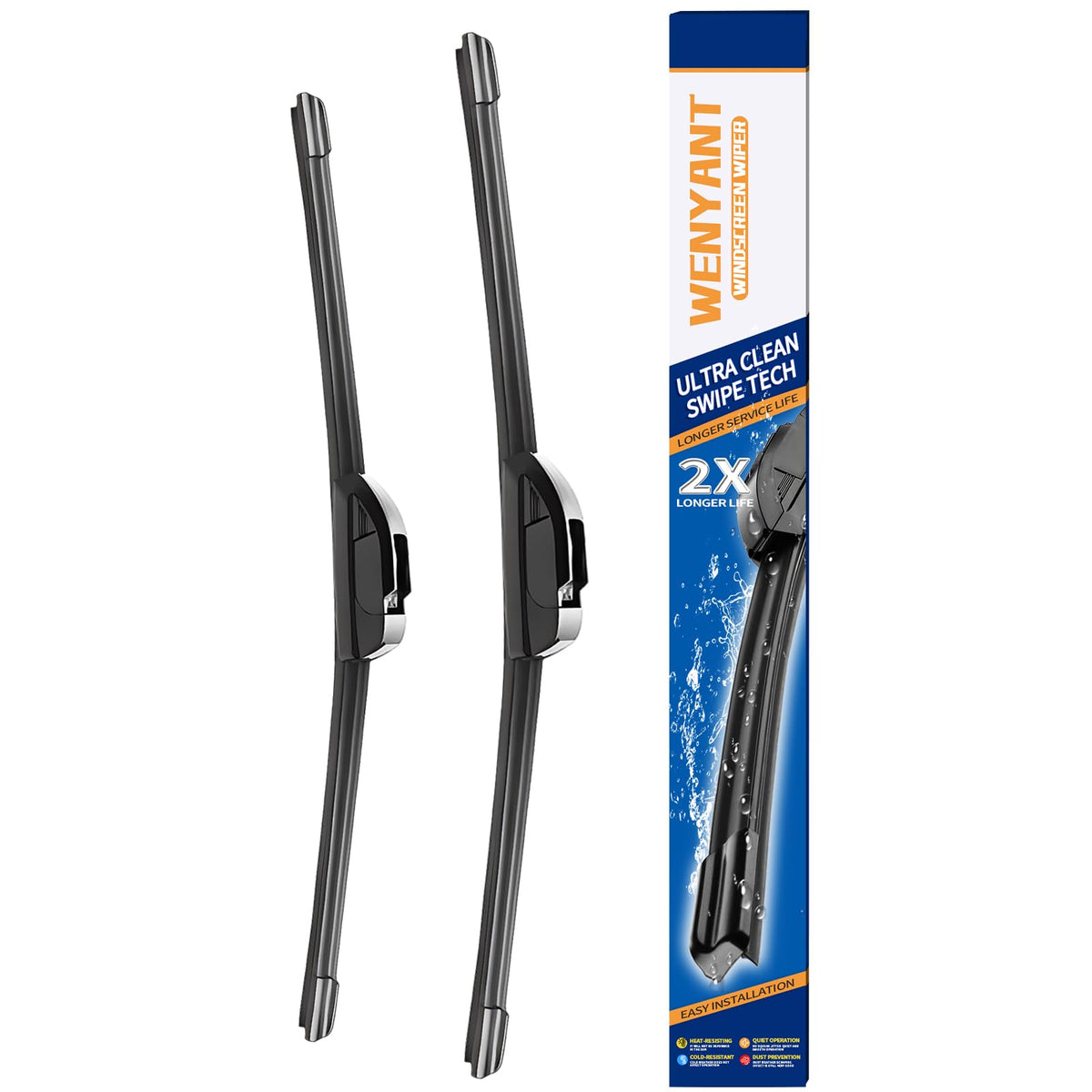 24" + 24" Replacement For Dodge Ram 1500 2500 3500 2003-2008 new Ram 1500 2019-2022 Front Windshield Wiper Blade Original Equipment J/U Hook Blades 2 Pack
