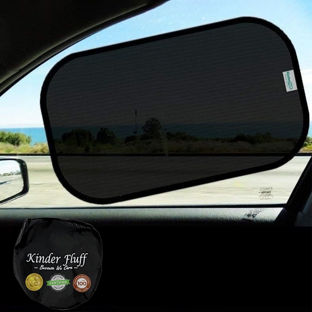 Car Window Shades - Certified 99.79% UVA & 99.95% UVB Sun Protection