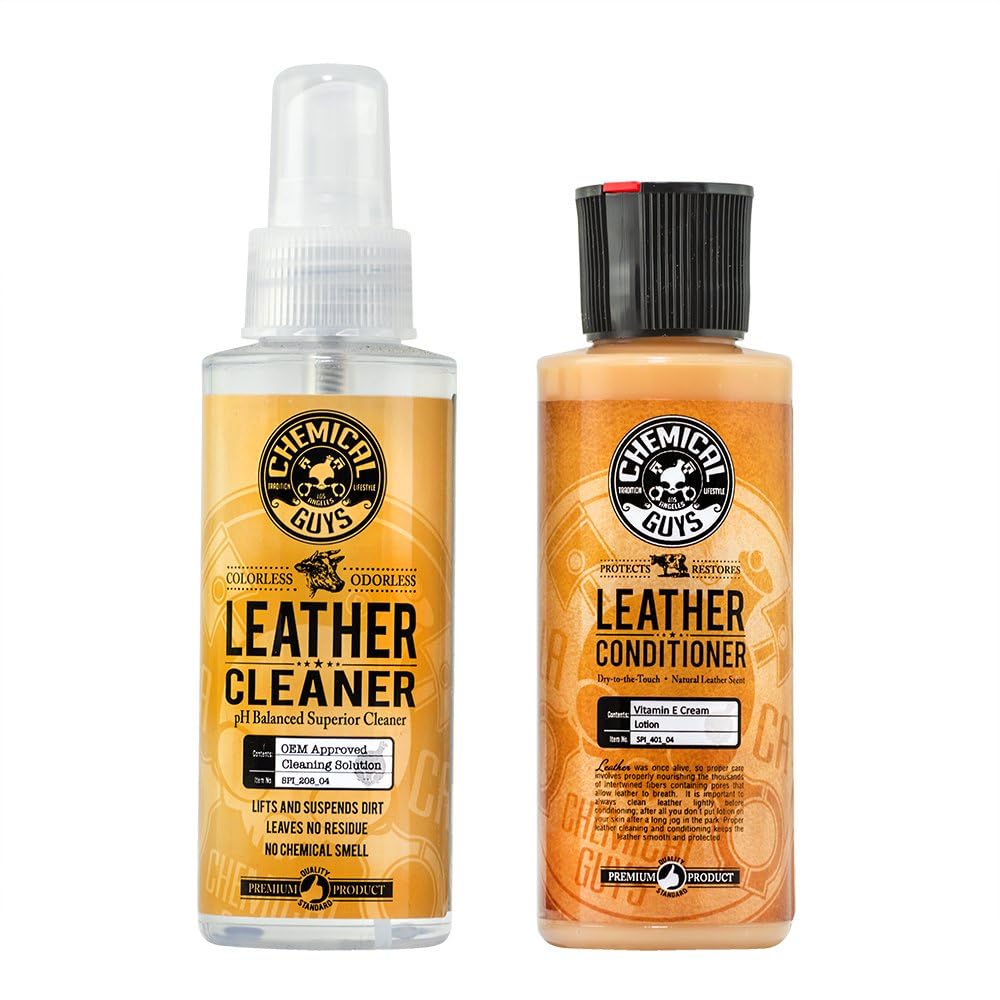 Chemical Guys, Leather Cleaner & Conditioner Kit for Cars & Home, 2 x 16 oz