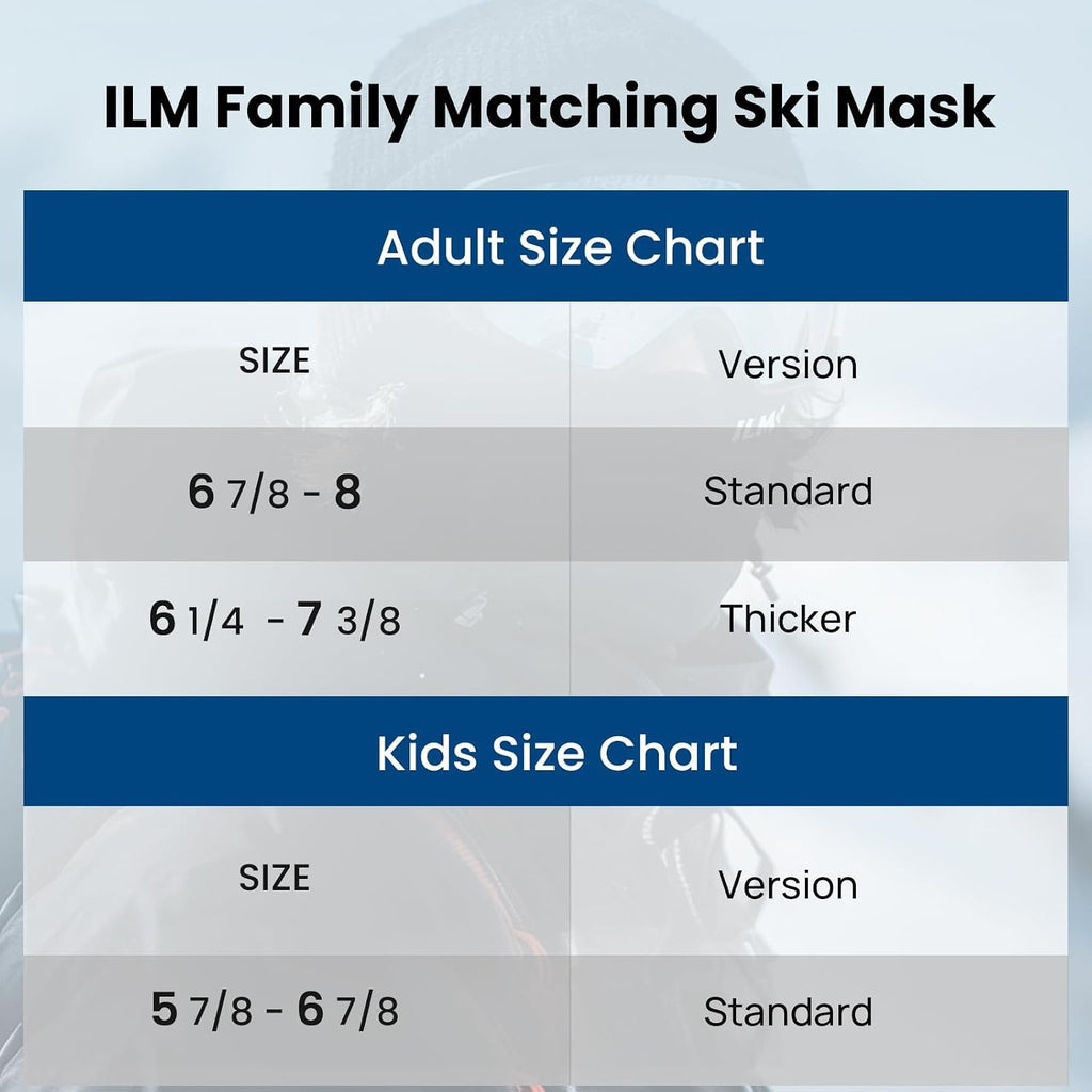 ILM Adult Motorcycle Balaclava Face Mask for Ski FM01A Men Women Black