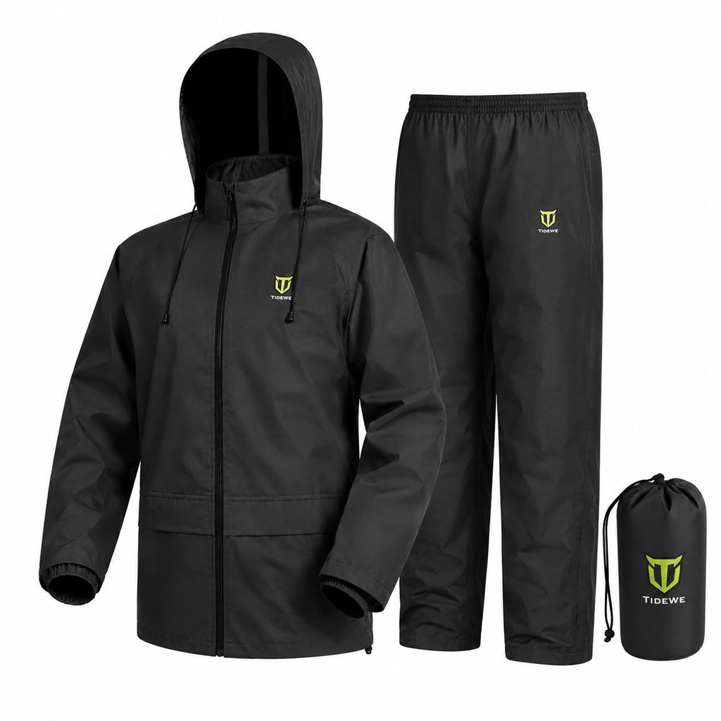 TIDEWE Rain Suit for Men, Waterproof Lightweight 2-Piece Rain Gear